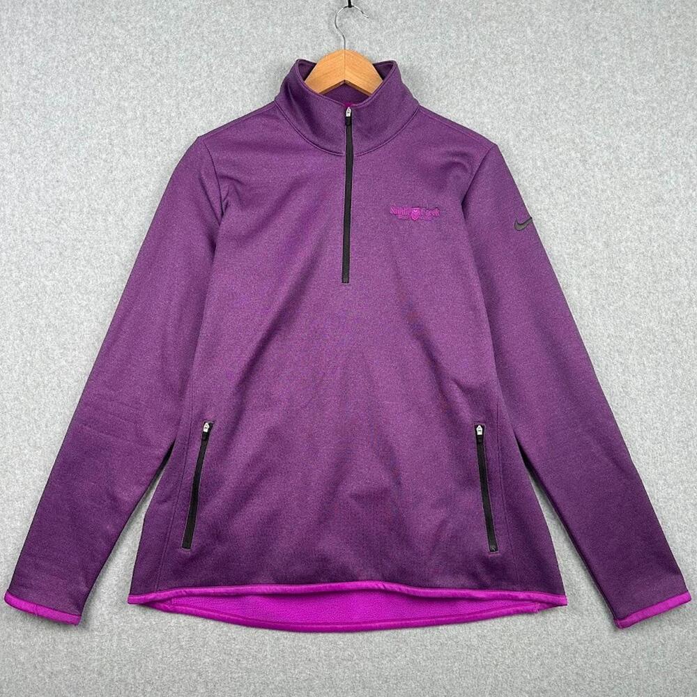 Nike Golf Saddle Creek Golf Club 1/4 Pullover XL Women's Purple Fleece Jacket